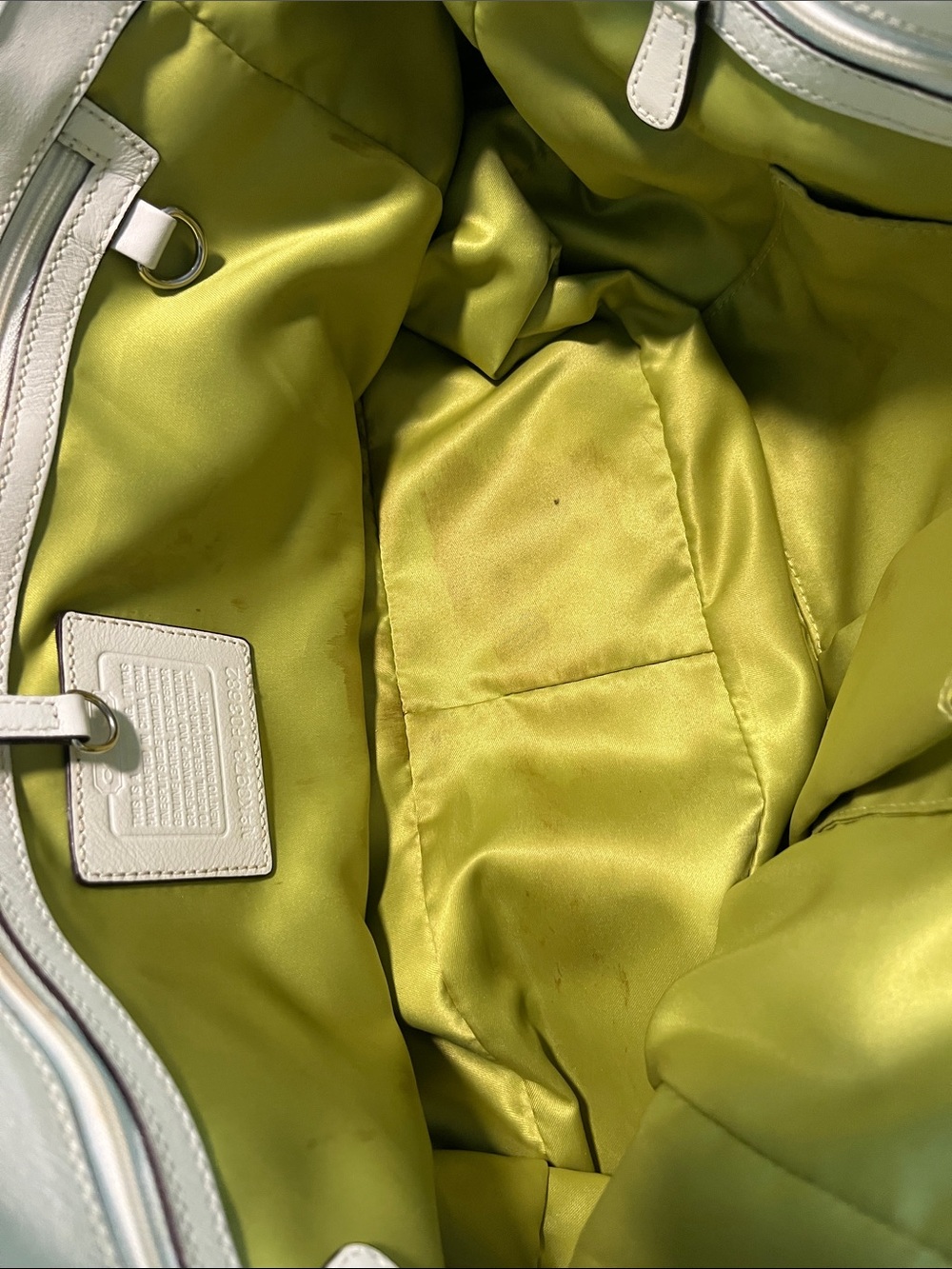 Coach Vintage/Y2K Multicolor Suede Patchwork Tote Bag White Leather Trim - Picture 10 of 16